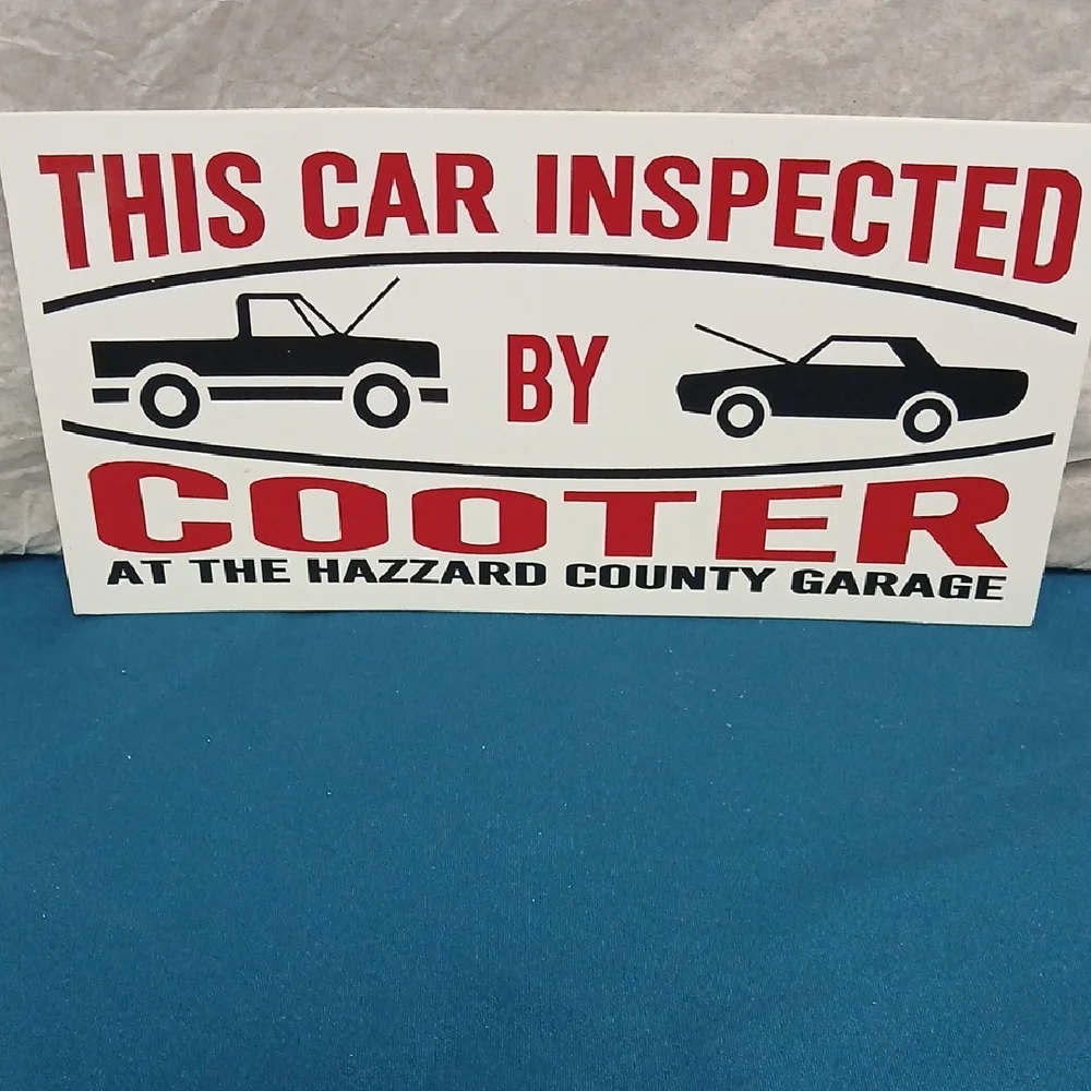 Cooter Garage/Car Decal/Sticker - Red, Black And White NWOT